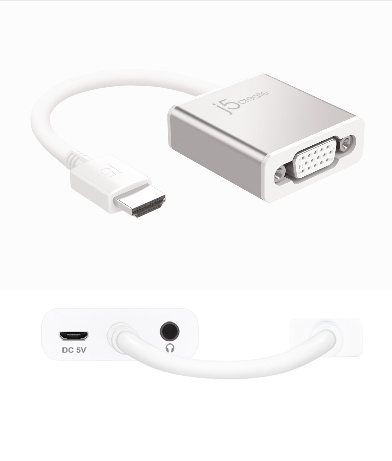HDMI to VGA Video Adapter with 5V DC Port (J5Create JDA213S)