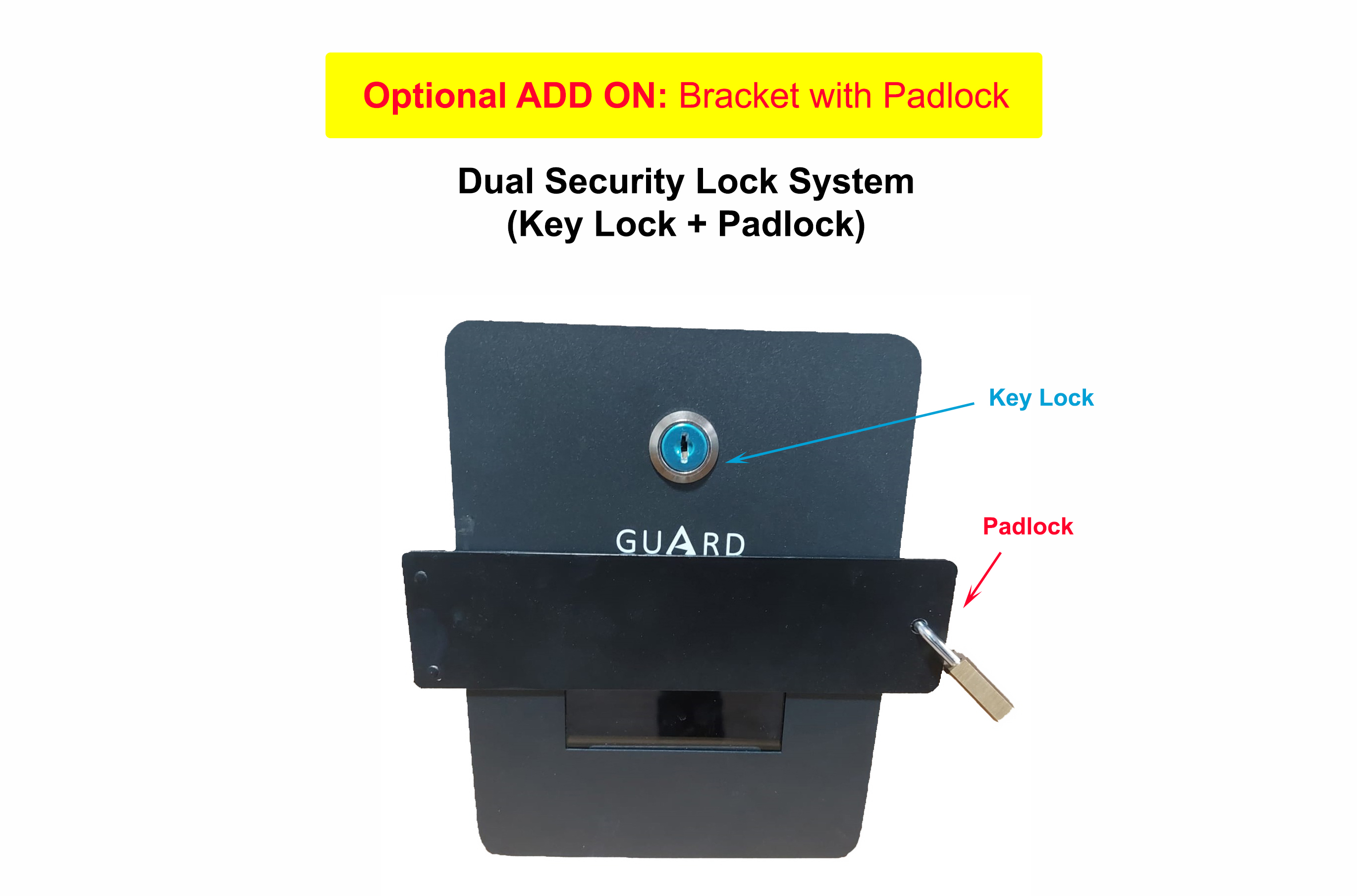 ADD ON Bracket with Padlock for GUARD Security Box