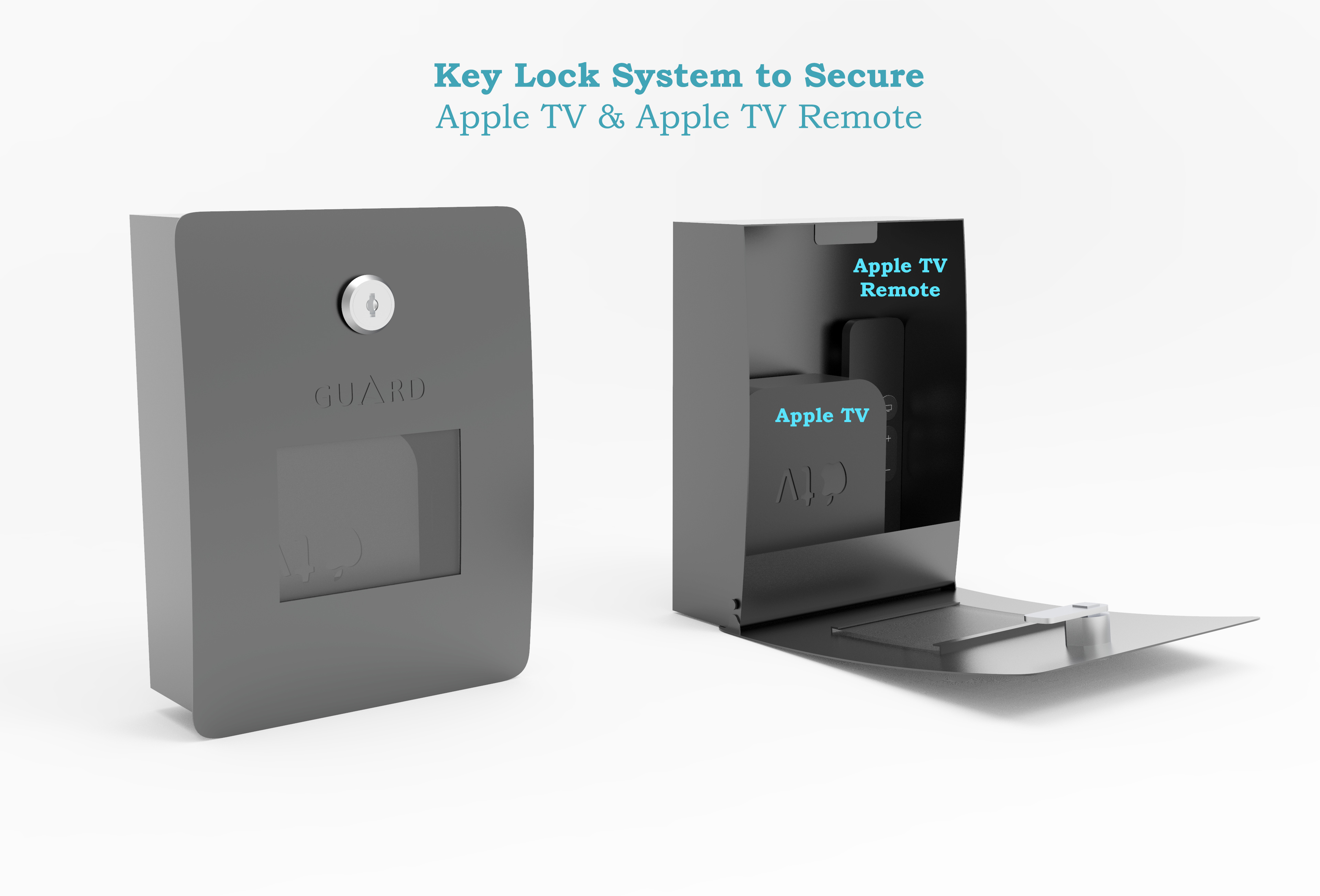 GUARD Box Holder with Security Key Lock Function for Apple TV and Remote Control 20210519 03