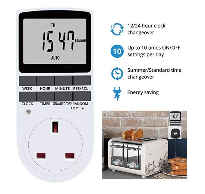Digital Smart Timer Wall Socket with Large LCD Display 02