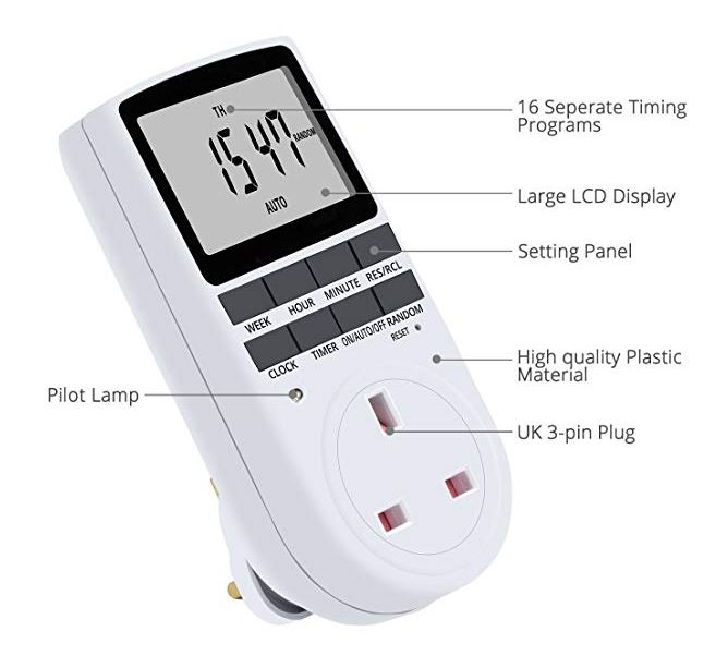 Digital Smart Timer Wall Socket with Large LCD Display 03