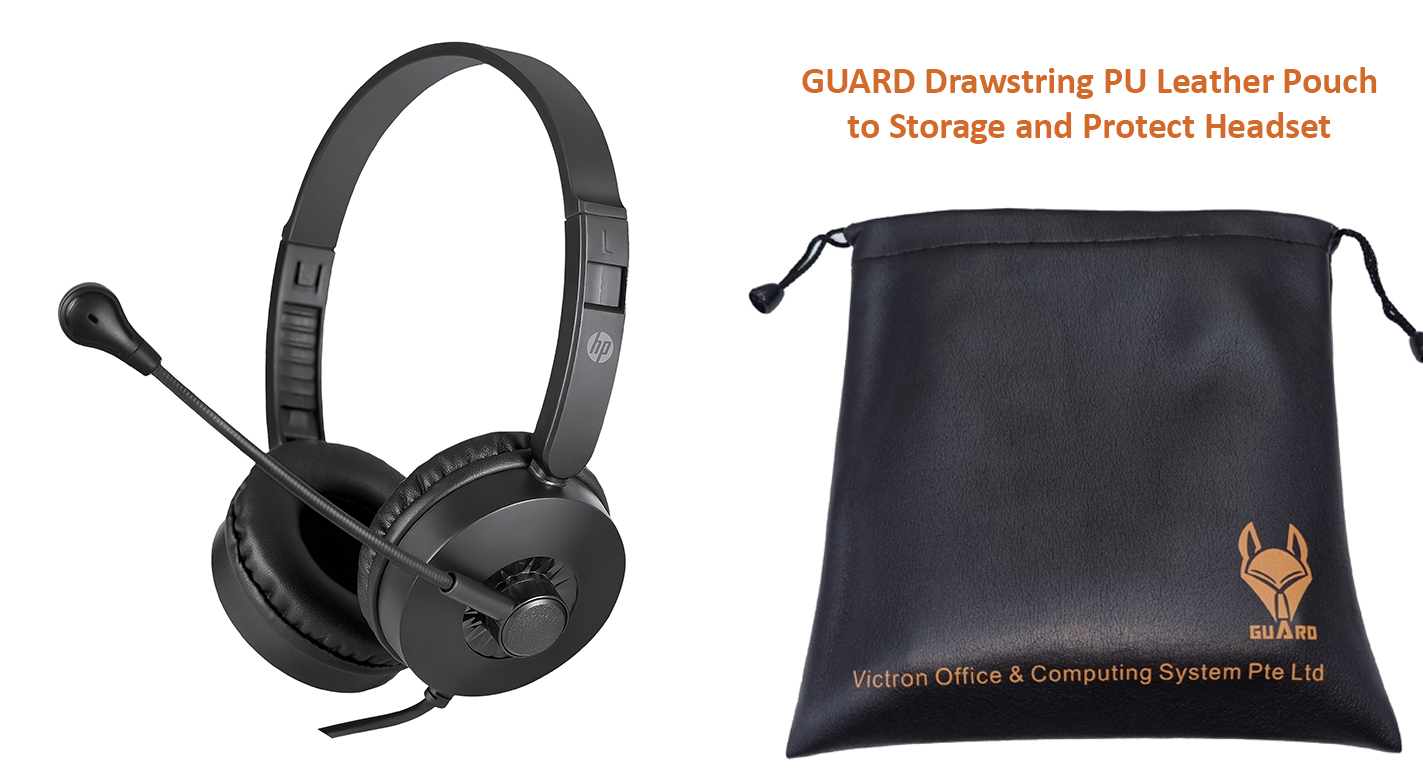 HP DHE 8009 with GUARD Drawstring PU Leather Pouch