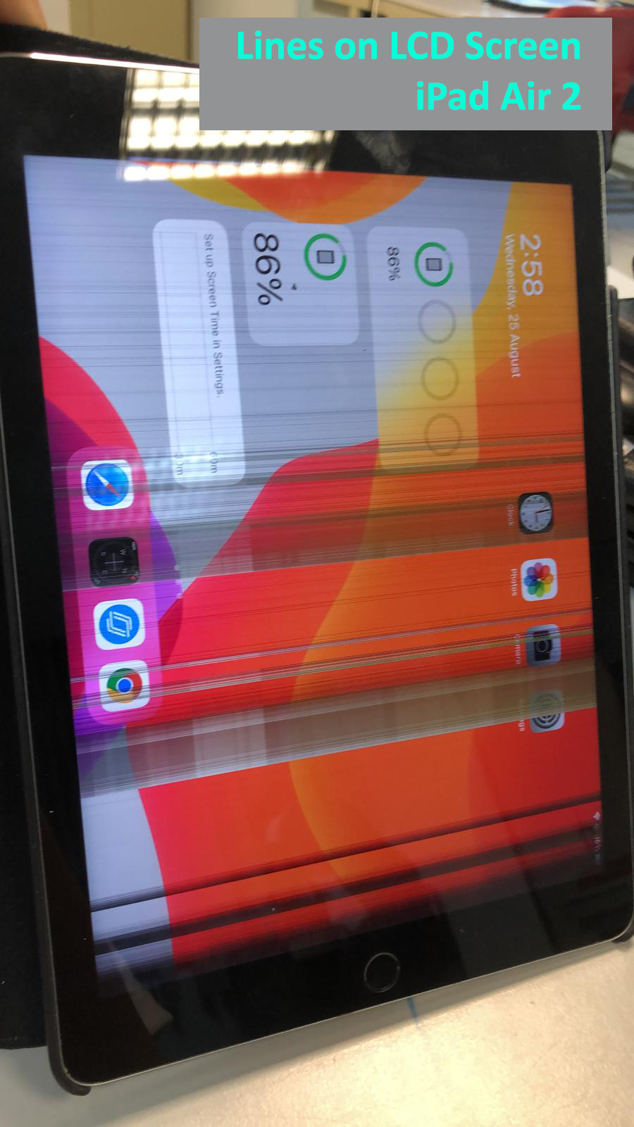 iPad Air 2 A1566 LCD Screen have Lines 01