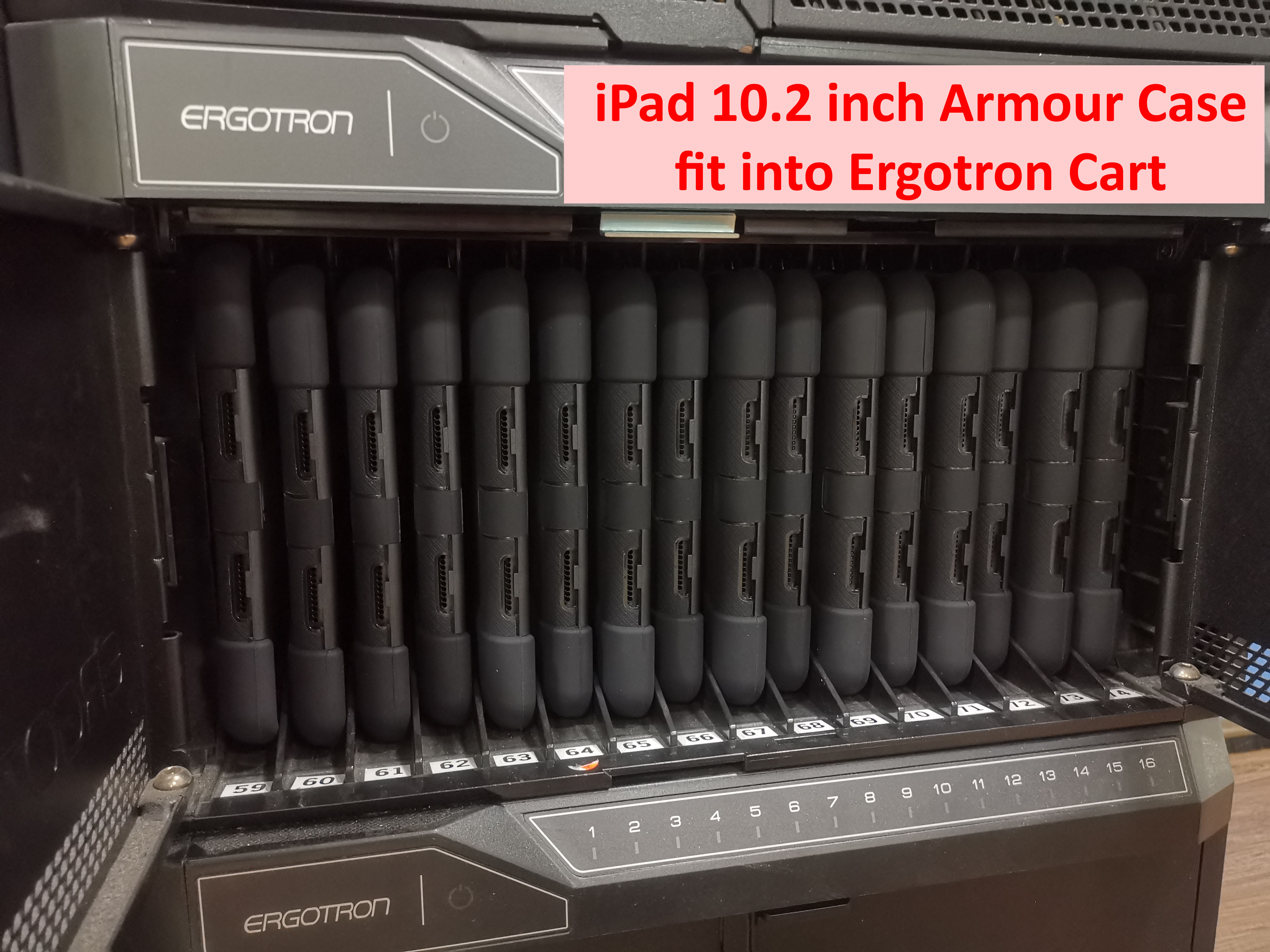 Armour Silicon Case with Built in Kickstand in Ergotron Cart 01a