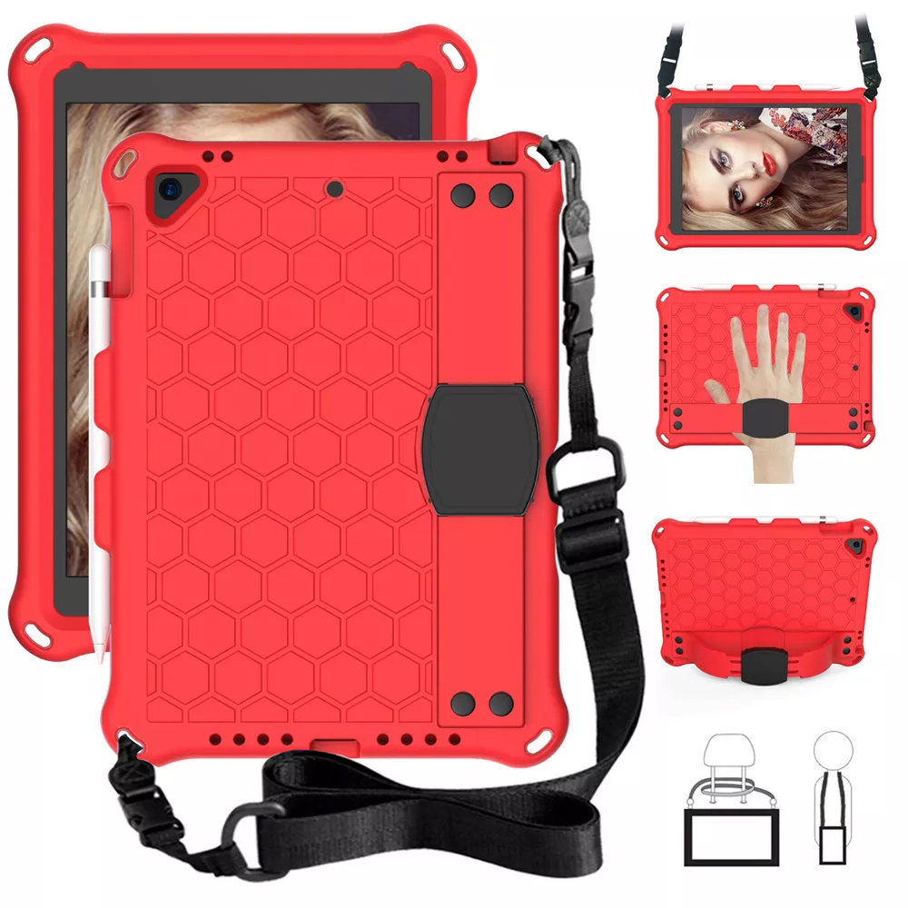 Shockproof Rugged Armour Silicon Case with Pencil Holder Body Sling and Hand Grip Holder 06