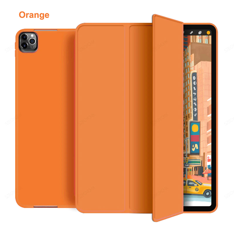 Tri Fold PU Leather Case with Soft TPU Case 16
