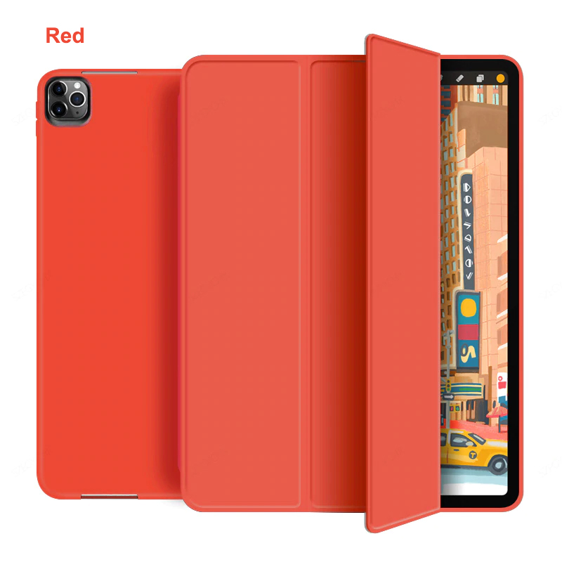 Tri Fold PU Leather Case with Soft TPU Case 17