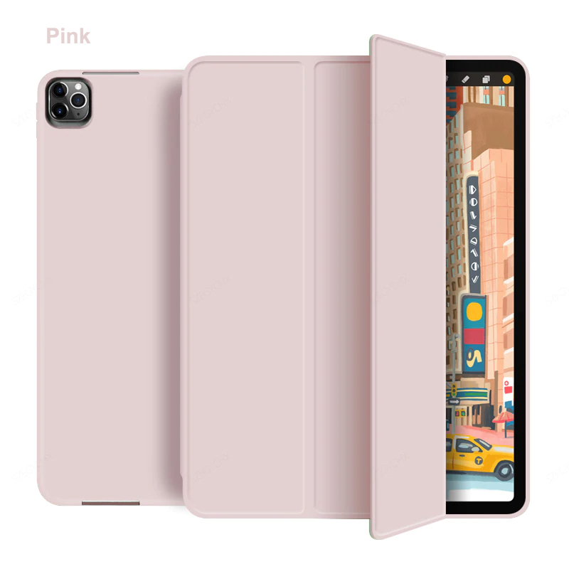 Tri Fold PU Leather Case with Soft TPU Case 23