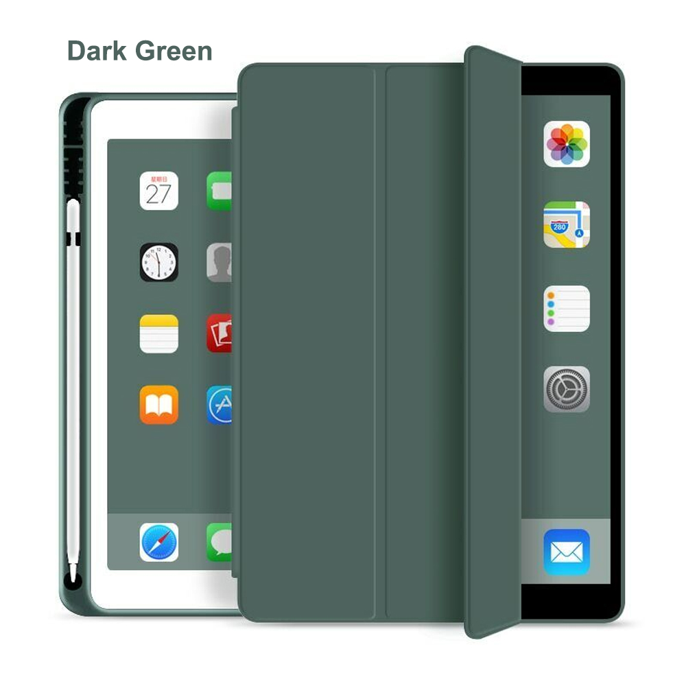 Tri Fold PU Leather Cover with Soft TPU Case and Pencil Holder 11a